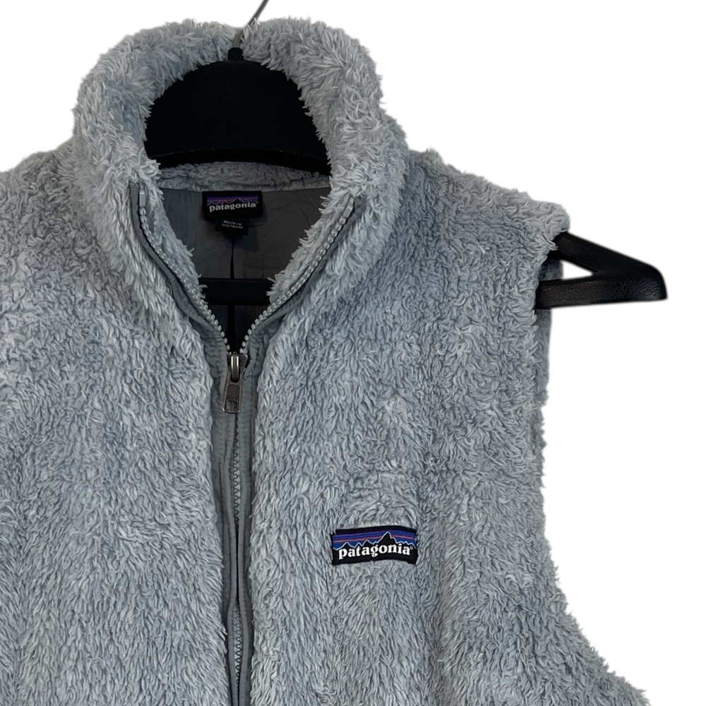 Patagonia‎ Los Gatos Fleece Vest Women Medium Gray Fuzzy Full Zip 25215FA15